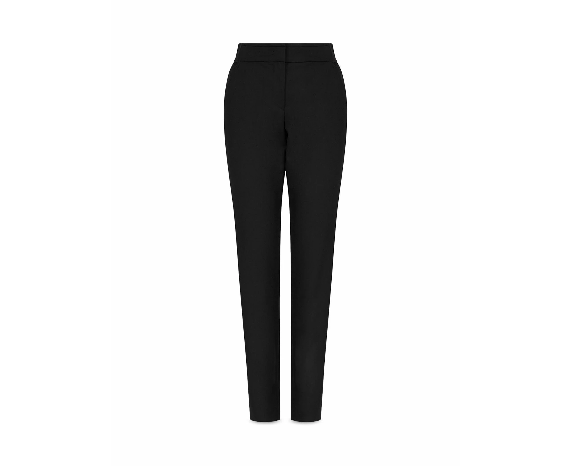 ARMANI Womens Black Stretch Pocketed Zippered Elastic-waist Wear To Work Straight leg Pants 44