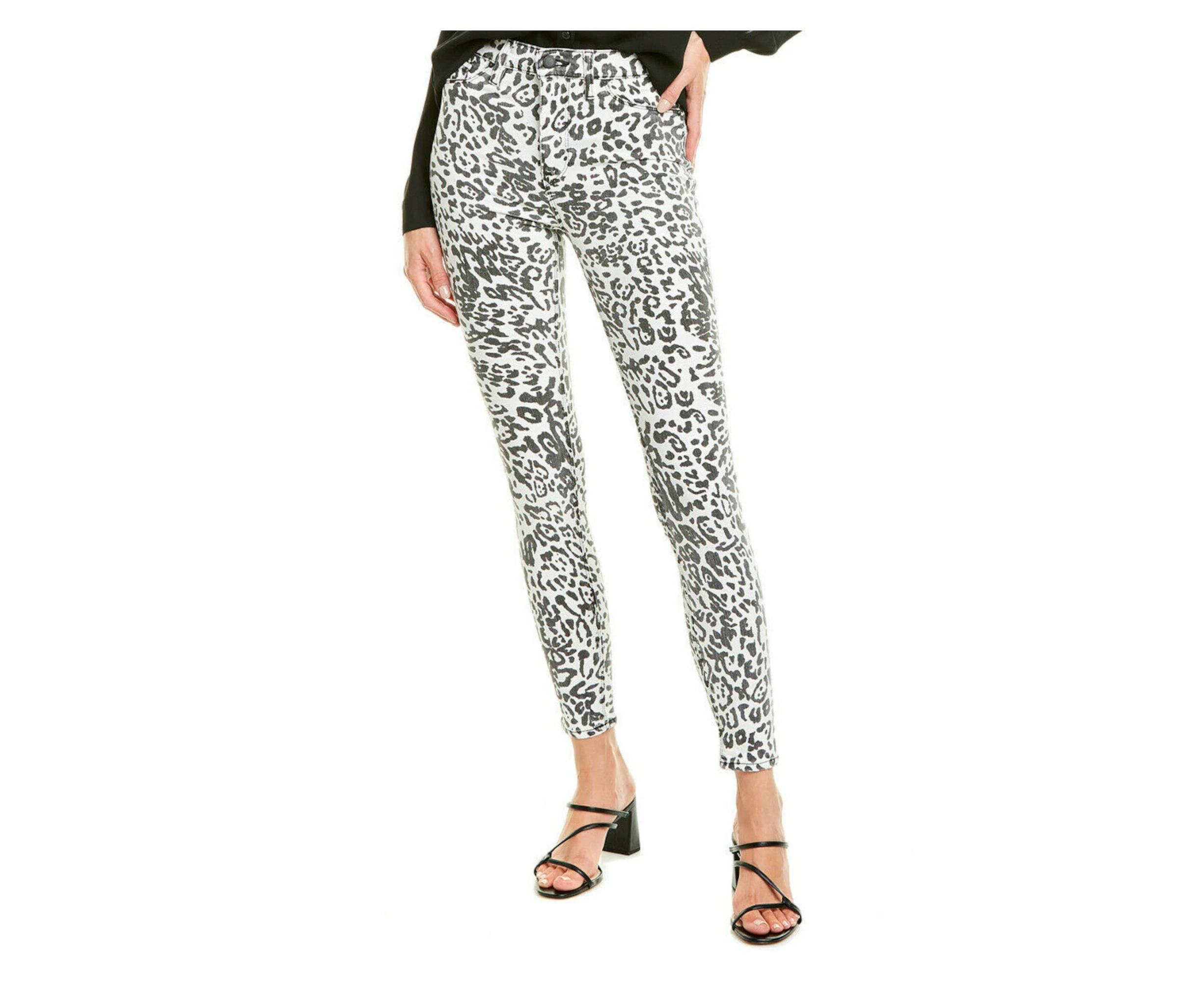 HUDSON Womens Black Animal Print Skinny Jeans Size: 25