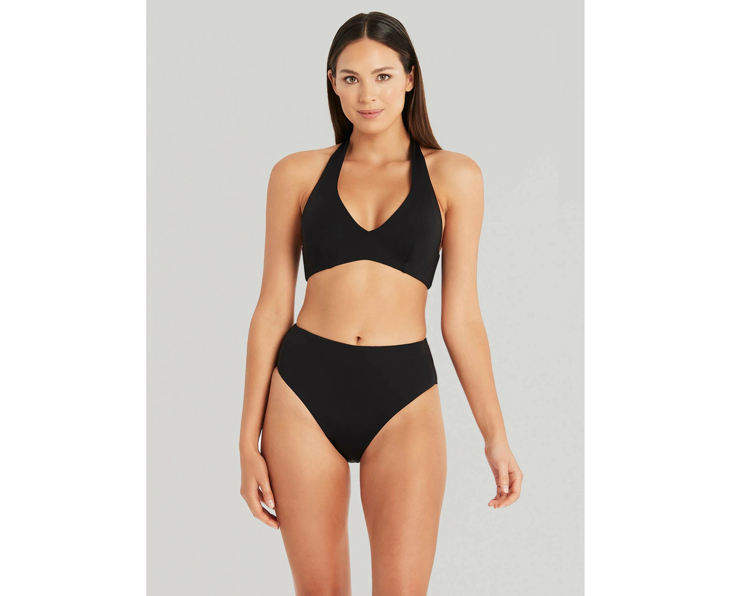 Sea Level: Eco Essentials Retro High Waist Bikini Pant  Black