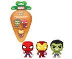 Marvel Comics Spider-Man Iron Man and Hulk Carrot Pocket 3 Pack Funko POP! Vinyl