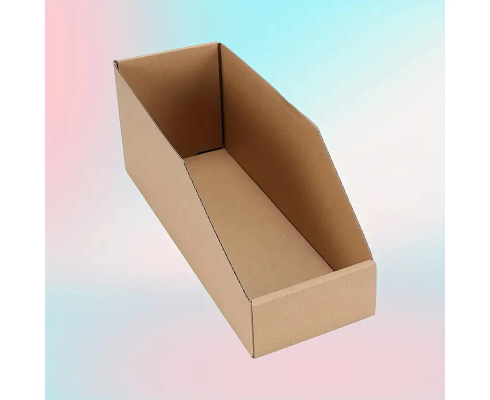 10x Cardboard Storage Organizer Bins BE Corrugated Pantry Shelf Boxes for Office & Garage Organization