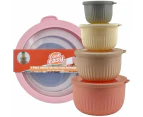 Set of 4 Round Nested Food Storage Container Set