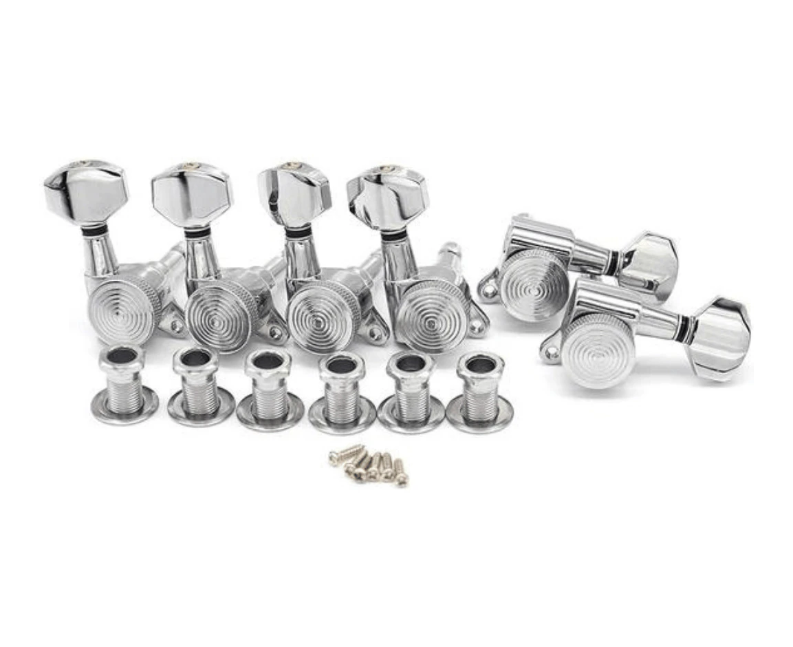 SWAMP 6-In-line Locking Tuner Machine Heads - Chrome - for Strats and Teles