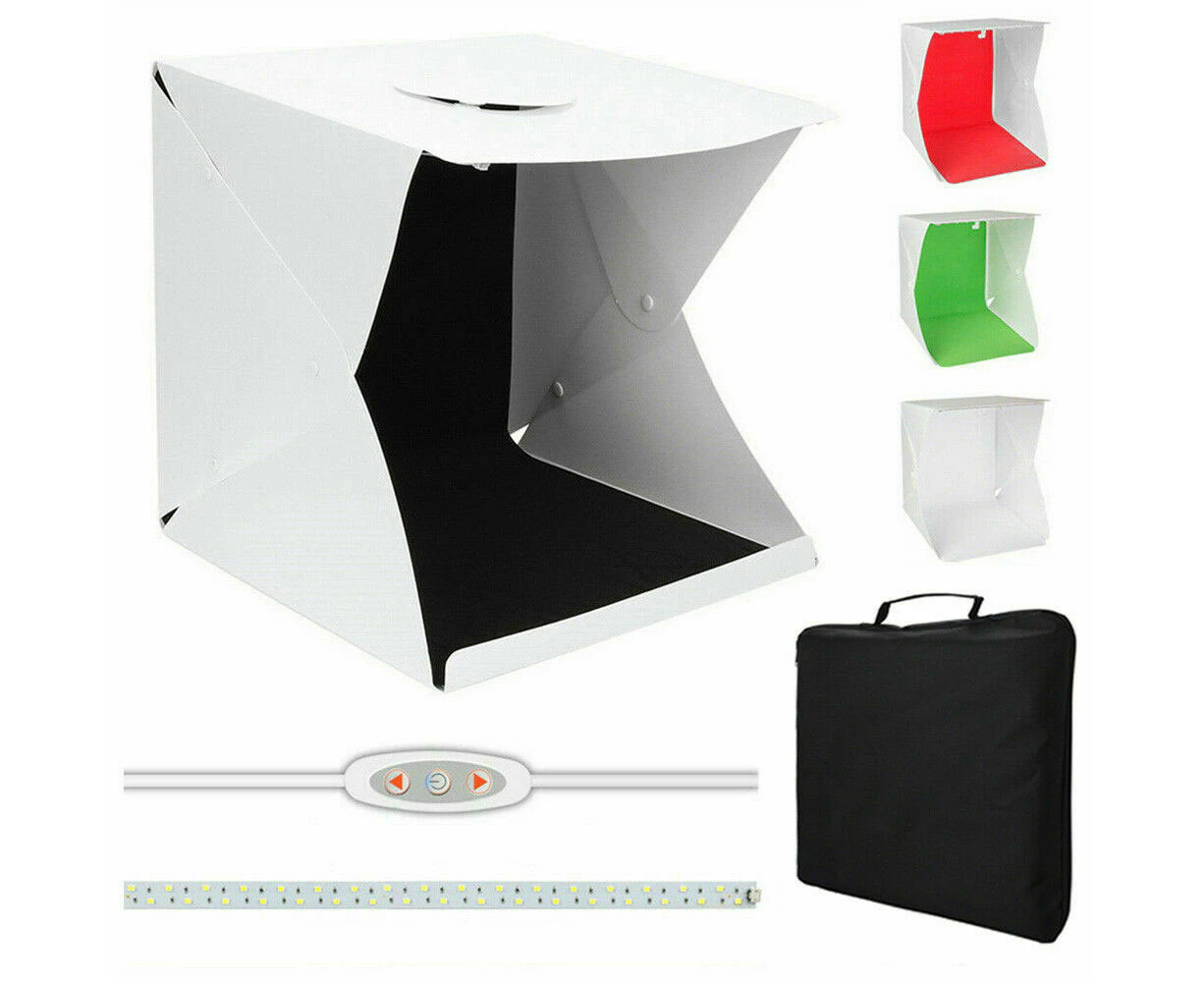 40CM Light Foldable Photo Studio Portable Mini Photography Box Led Kit Tent Cube-USB Plugged-in