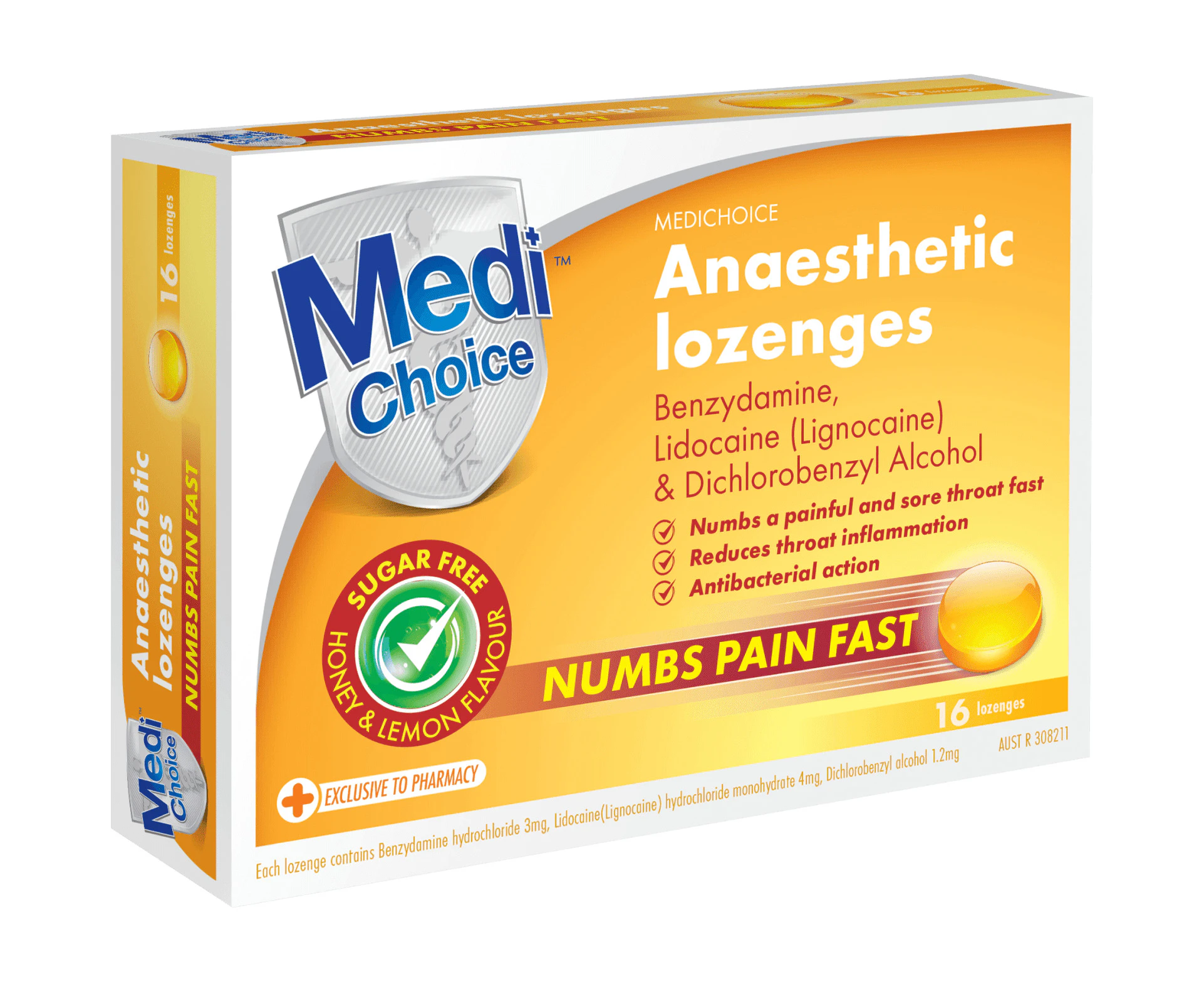 MediChoice Anaesthetic Throat Lozenges 16pk