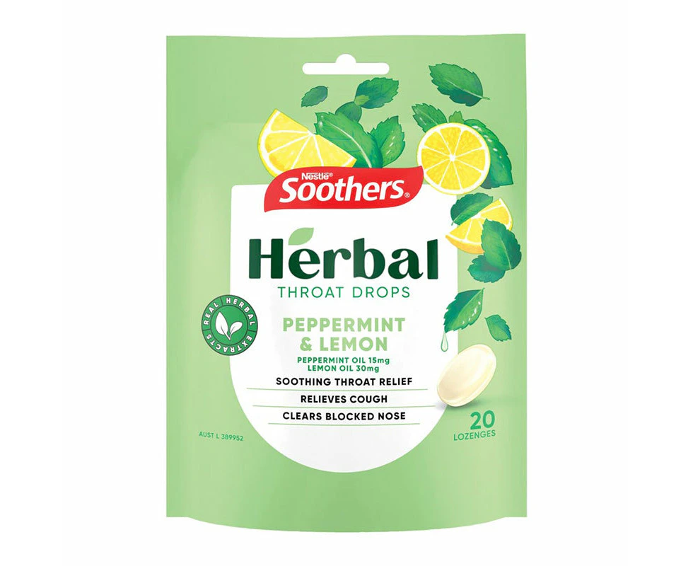 Nestle Soothers Herbal Peppermint & Lemon 20 Lozenges