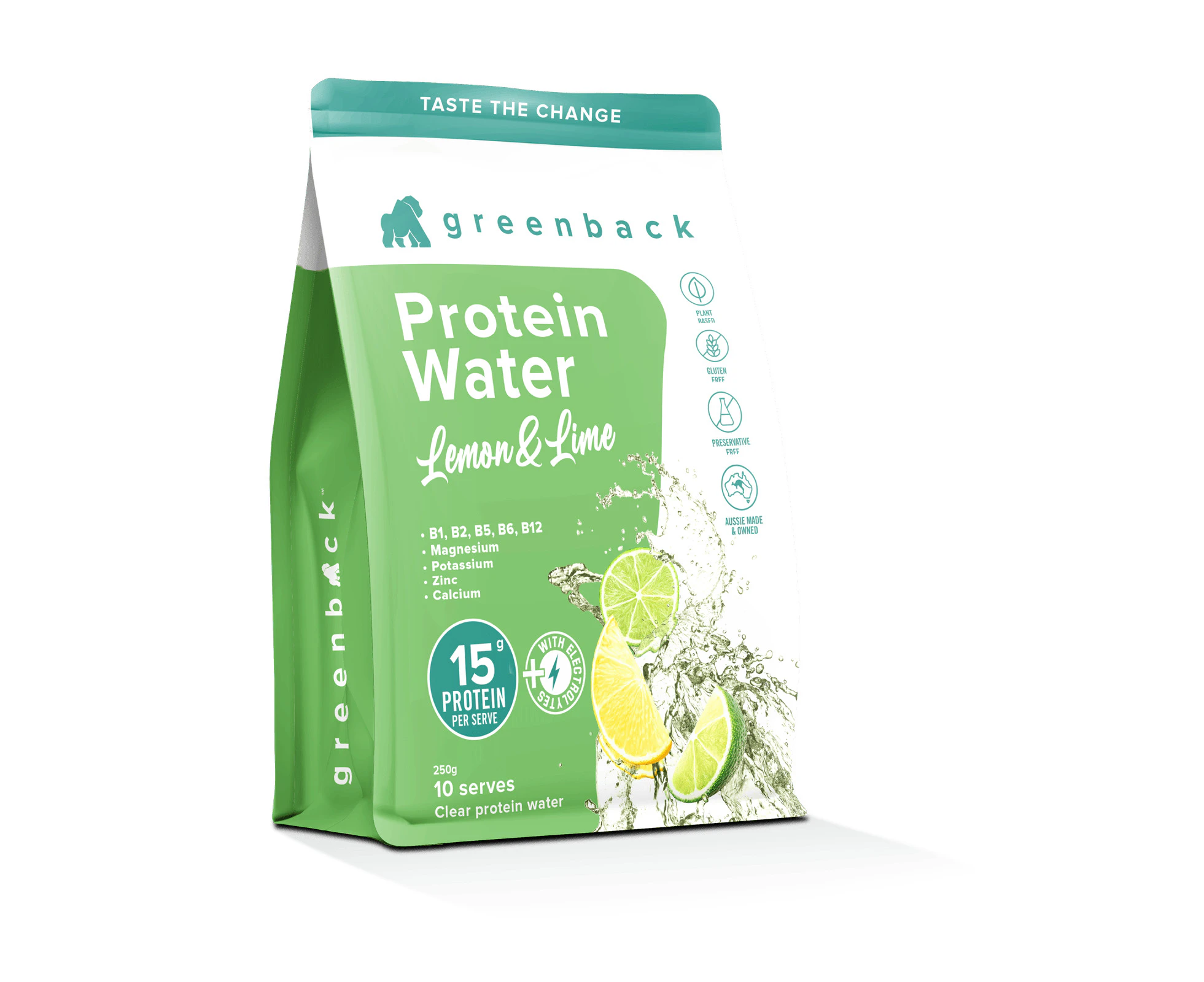 Greenback Protein Water Lemon & Lime 250g