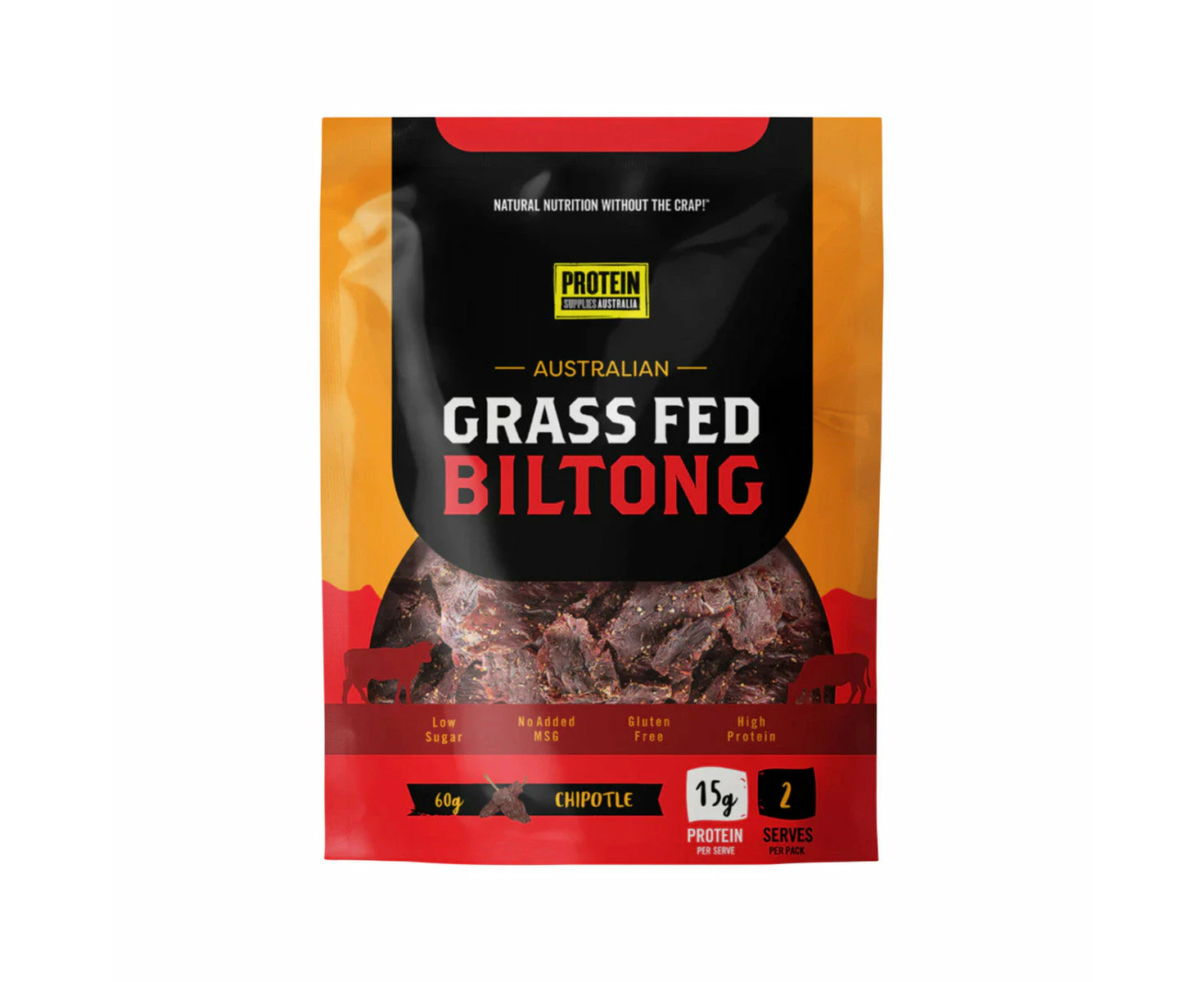 Protein Supplies Australia Australian Grass Fed Biltong Beef Chipotle 60g