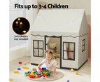 Keezi Kids Play Tent Playhouse Castle with String Lights Floor Mat Side Pocket