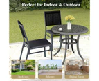 Costway Outdoor Aluminum Patio Chair Set of 2 Outdoor Armless Dining Chair Black