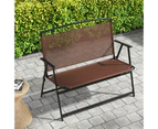 Costway 2-Person Folding Outdoor Garden Bench Patio Loveseat Chair Metal Porch Backyard