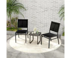 Costway Outdoor Aluminum Patio Chair Set of 2 Outdoor Armless Dining Chair Black