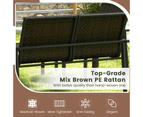 Costway Patio Furniture Set Outdoor Set Comfortable Seats Metal framework Brown