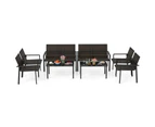 Costway Patio Furniture Set Outdoor Set Comfortable Seats Metal framework Brown