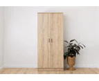 Maclaren Macey Double Door Cupboard Storage Cabinet  Oak