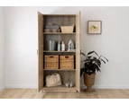 Maclaren Macey Double Door Cupboard Storage Cabinet  Oak