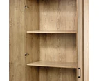 Maclaren Macey Double Door Cupboard Storage Cabinet  Oak