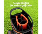 Everfit 14 Ways Dividers Golf Bag Stand Insulated Carry Bag Zippered Rain Cover