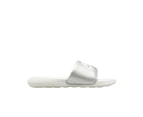 Womens Nike Victori One Silver/ White Slides Synthetic