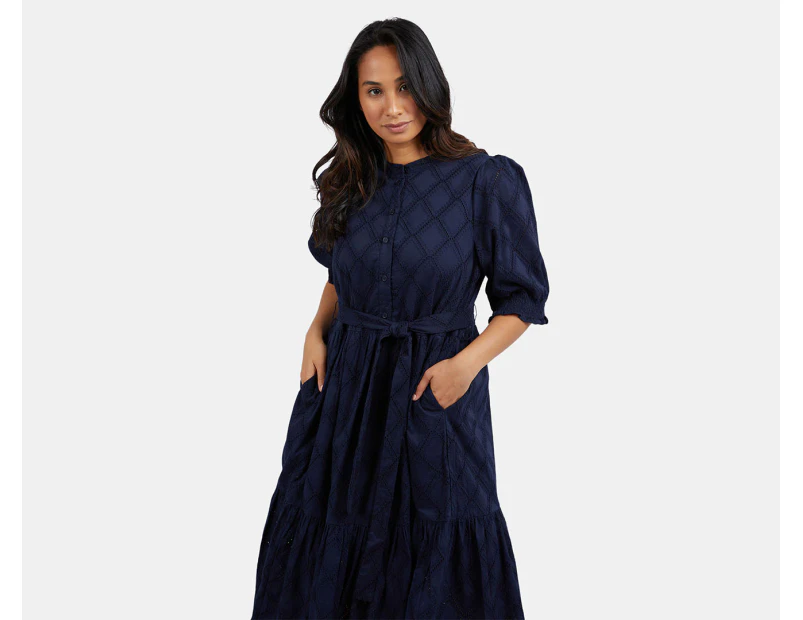 Elm Women's Ottilie Broderie Dress - Navy