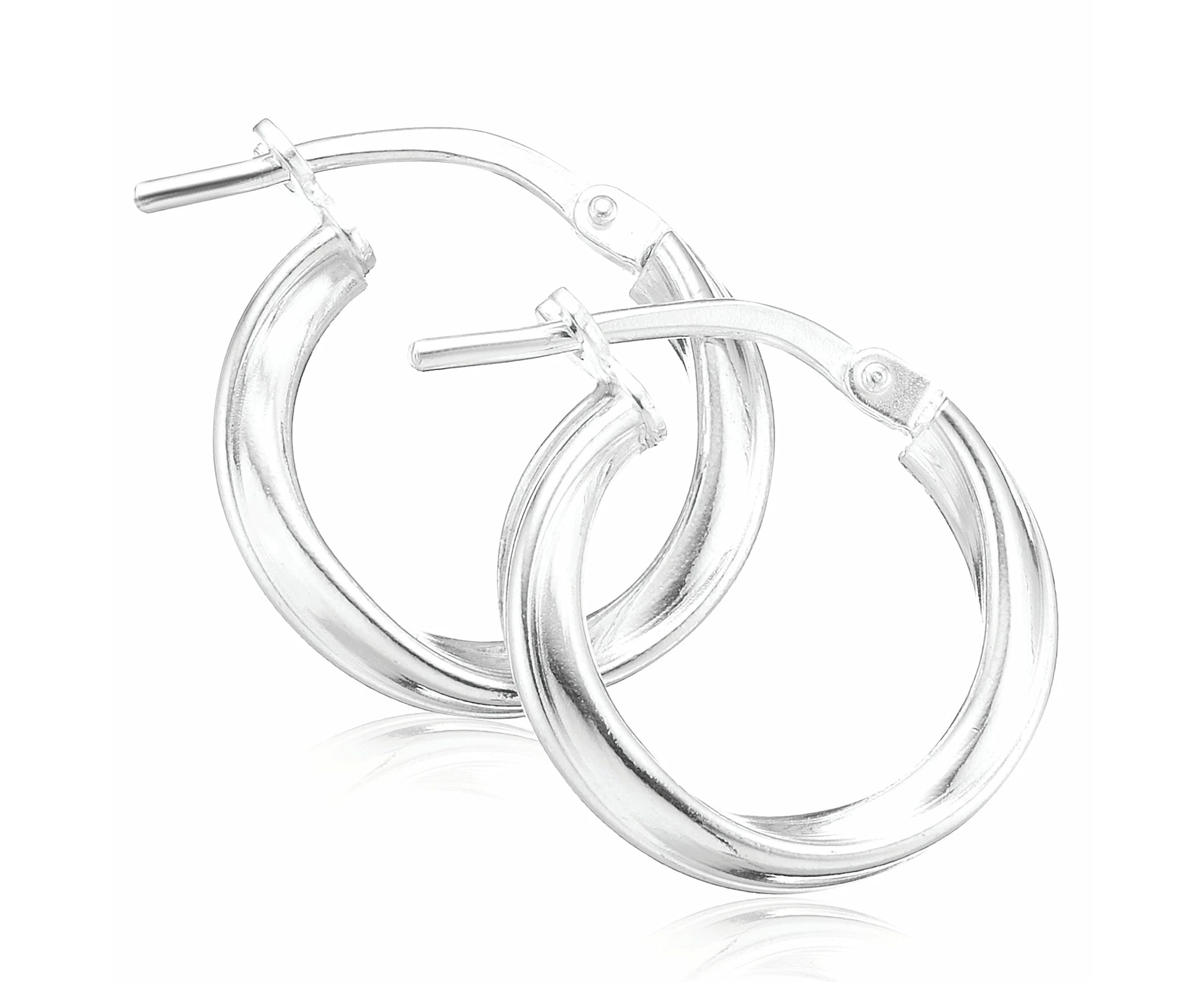 Sterling Silver 10x2.5 Twist  Hoop Earrings