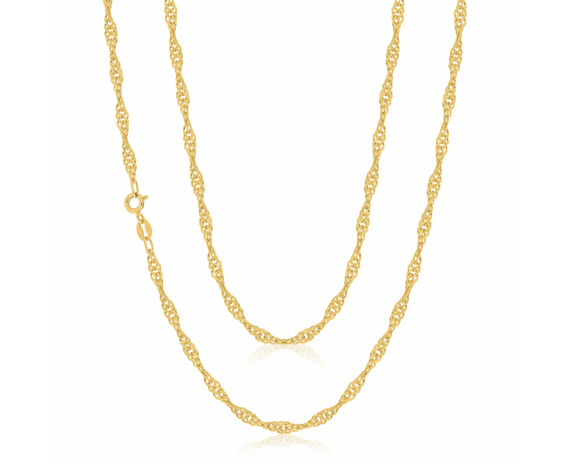 9ct Yellow Gold 50cm Singapore Twist Chain