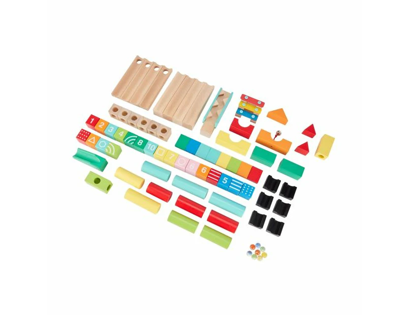 79 Piece Wooden Marble Run Set - Anko