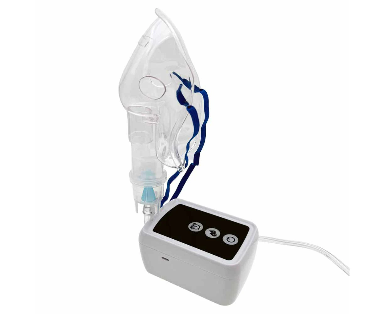 Portable Tabletop Compressor Nebuliser Nebulizer Machine Travel Household use, DC/AC Power Jet nebuliser Timer Digital Display