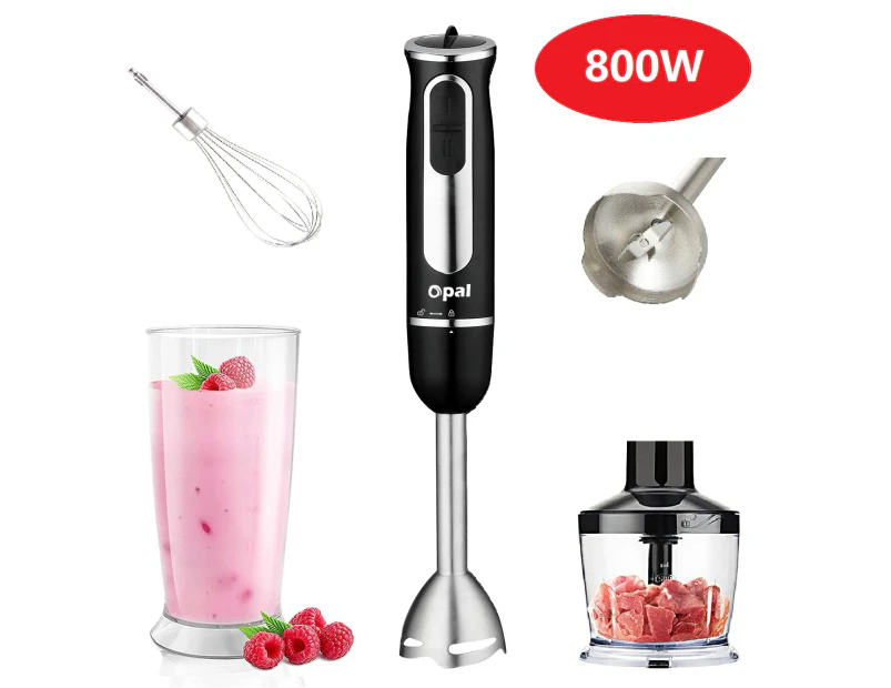 800W Stainless Steel Portable Stick Hand Blender Set Mixer Food Processor