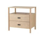 Artiss Bedside Table Nightstand 2 Drawers - Pine