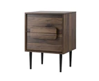 Artiss Bedside Table Nightstand 2 Drawers - Walnut