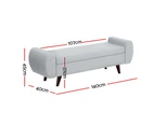 Artiss Storage Ottoman Blanket Box Armrest 140cm Grey