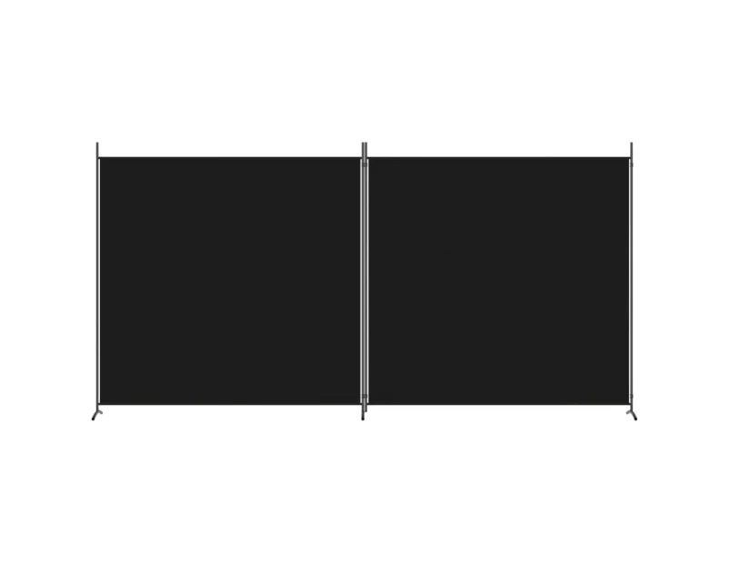 2 Panel Room Divider Screen Privacy Dividers Partition Folding Fabric Black