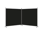 2 Panel Room Divider Screen Privacy Dividers Partition Folding Fabric Black