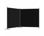 2 Panel Room Divider Screen Privacy Dividers Partition Folding Fabric Black