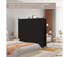 2 Panel Room Divider Screen Privacy Dividers Partition Folding Fabric Black