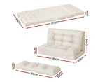 Artiss Floor Lounge Sofa Bed 2 Seater Pillow Leather White