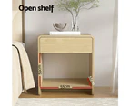 Artiss Bedside Table Drawer Open Shelf Pine