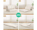 Artiss Floor Lounge Sofa Bed 2 Seater Pillow Leather White