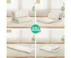 Artiss Floor Lounge Sofa Bed 2 Seater Pillow Leather White