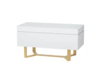 Artiss Storage Ottoman Blanket Box Criss-cross Linen White