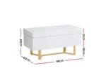 Artiss Storage Ottoman Blanket Box Criss-cross Linen White