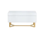 Artiss Storage Ottoman Blanket Box Criss-cross Linen White