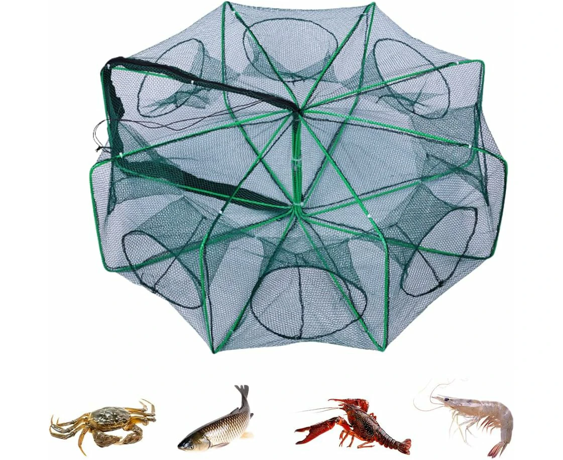 The Magic Foldable Fishing Trap, 2024 Upgraded The Magic Fishing Trap Fishing Kits, Fishing Net for Minnow Fish Shrimp Crawfish Crab B