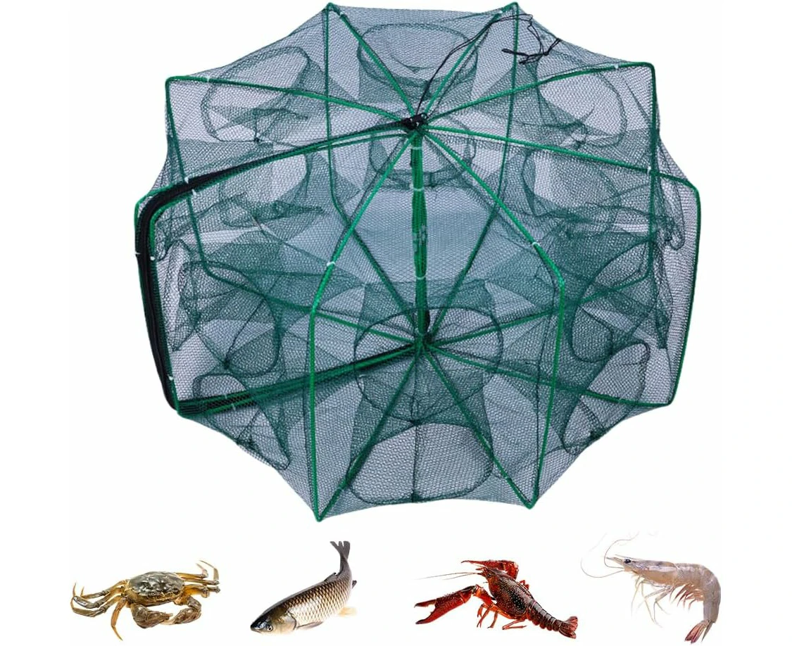 The Magic Foldable Fishing Trap, 2024 Upgraded The Magic Fishing Trap Fishing Kits, Fishing Net for Minnow Fish Shrimp Crawfish Crab E