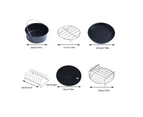 6-in-1 Air Fryer Accessories Set Metal Holder Skewer Rack Cake Barrel Parts