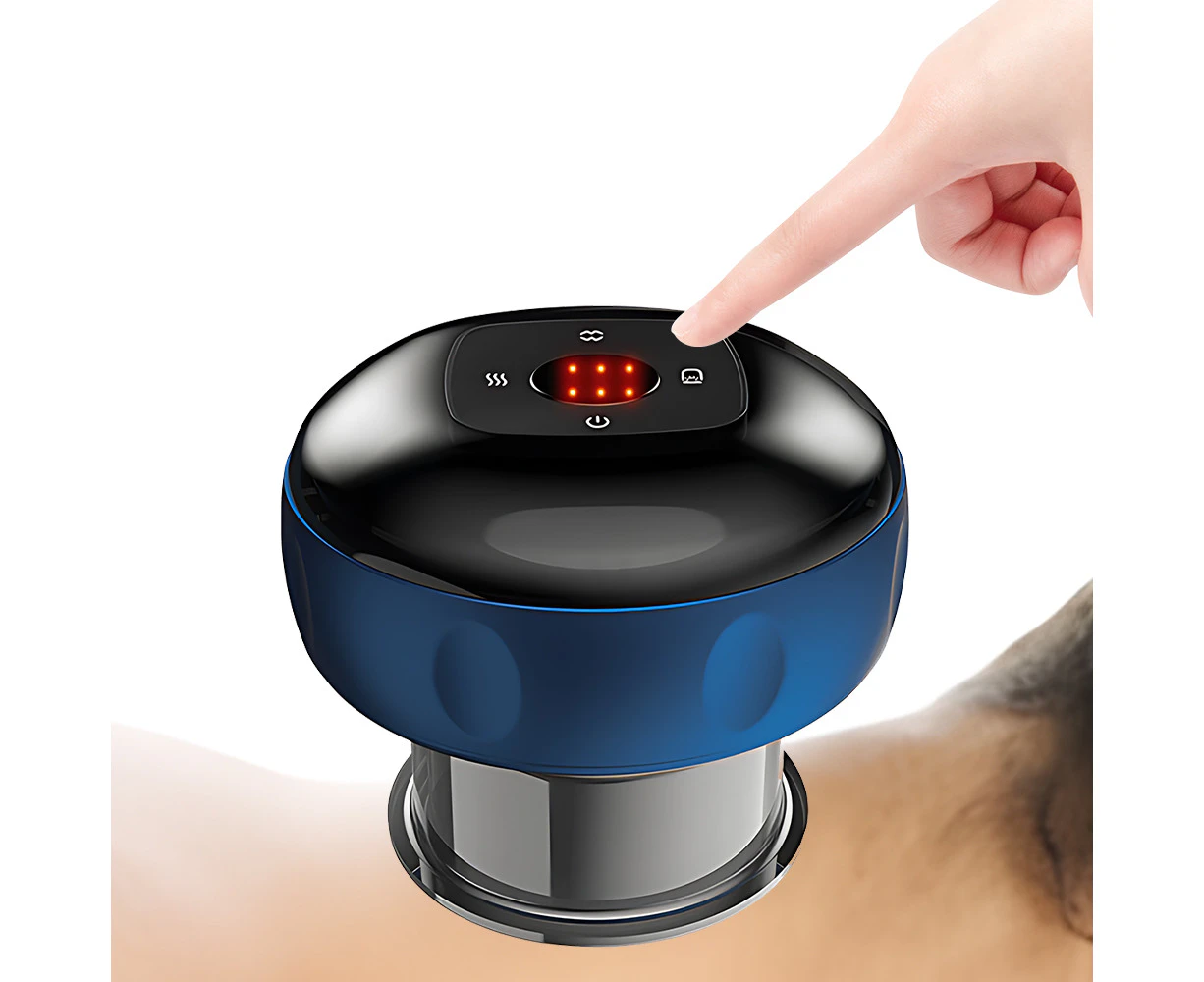 2-in-1 Electric Cupping Therapy Massager Smart Gua Sha Tool with Auto Timer 12 Level Temperature and Suction Adjustable Cordless Type-C Rechargeable 1800mA