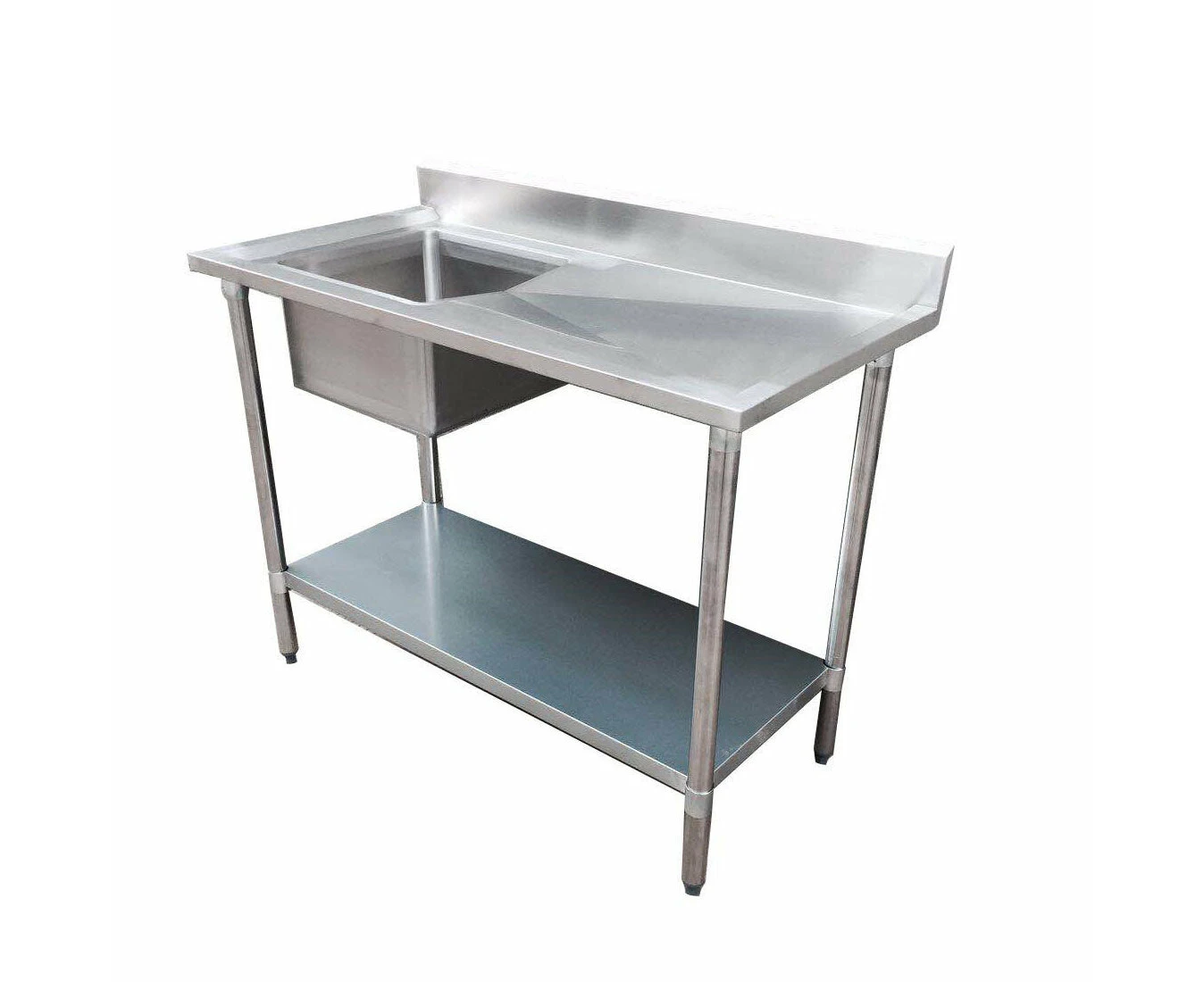 Economic 304 Grade Ss Left Single Sink Bench 1200x600x900 With 400x400x250 Sink 1200 6 Ssbl