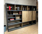 PHOENIX Display Wall Unit 3.0M - Warm Oak & Black