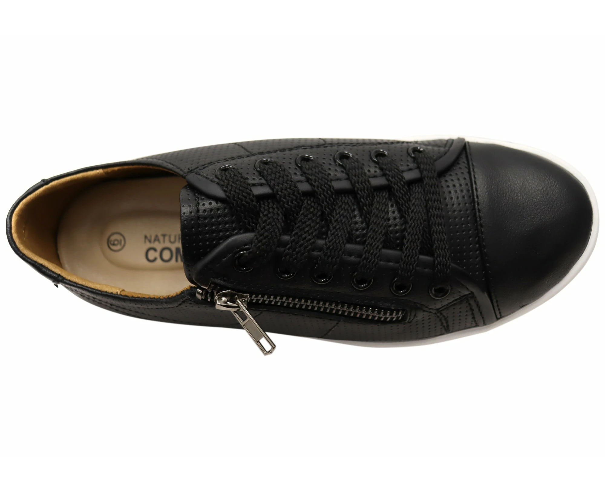 Womens Natural Comfort Palawan Black Sneaker Shoes - Black